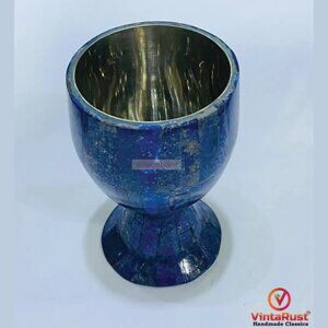 Handmade Lapis Lazuli Goblet: Natural Stone Wine Cup, Ritual Decor